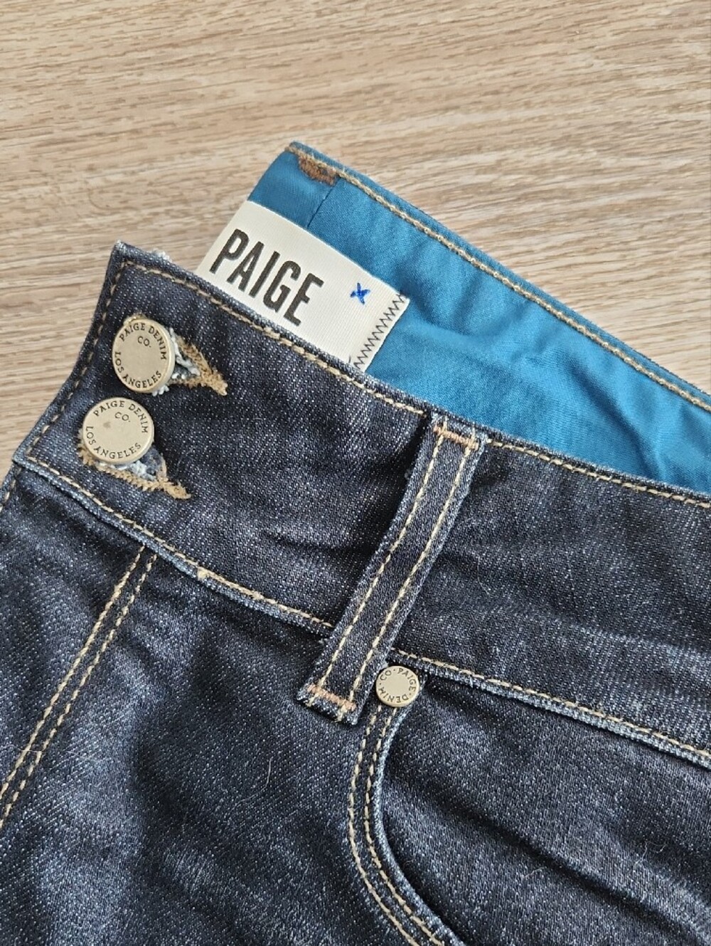 PAIGE Dark Indigo Flare Jeans Hidden Hills - Picture 2 of 15
